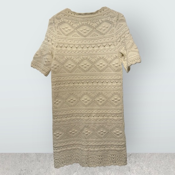 Boden Claudia Textured Knitted Dress In White 6 - Picture 2 of 9